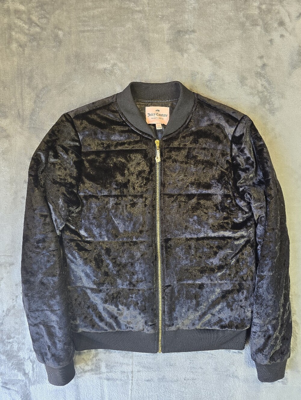 Juicy Couture Black Puffer Bomber Jacket Size Small